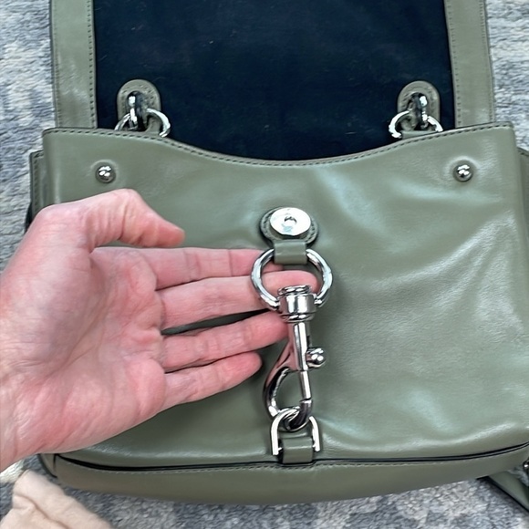 Rebecca Minkoff Green Stella Medium Convertible Backpack In Thyme Leather